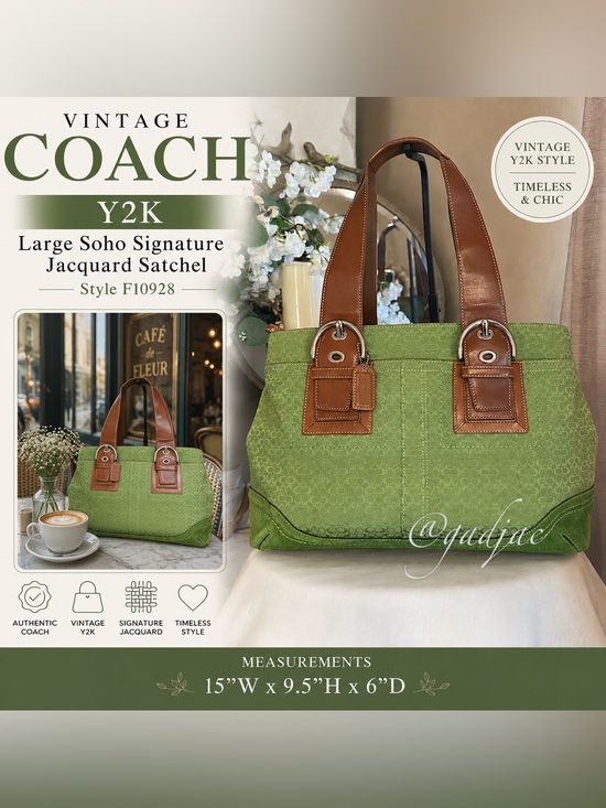 Coach Handbags - Vintage COACH Y2K Large Soho Signature Jacquard Satchel (Style F10928)